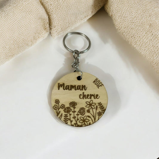 Porte-clé personnalisé – Mot doux et motifs au choix