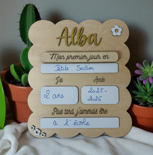 Pancarte de rentrée - Petit Biscuit - Prénoms interchangeable en option