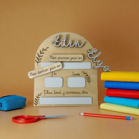 Pancarte de rentrée - Arche personnalisable avec prénoms interchangeables