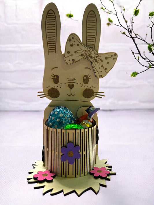 Petit Panier Lapin Personnalisable – Idéal pour la chasse aux œufs ! 🐰🎀