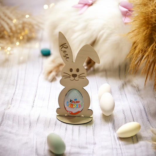 🐰Lapin en Bois Personnalisable – Support Kinder Surprise 🍫