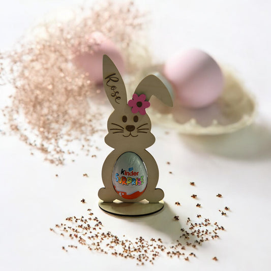 🐰Lapin en Bois Personnalisable – Support Kinder Surprise 🍫