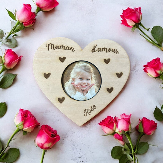 Magnet Coeur personnalisé en bois
