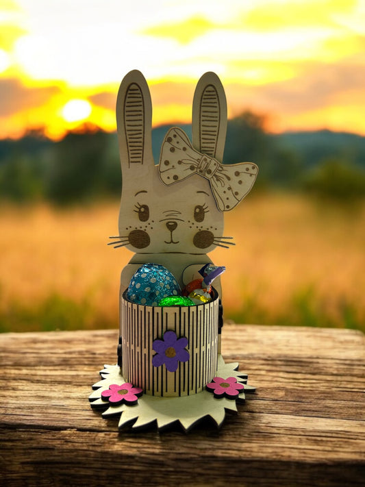 Petit Panier Lapin Personnalisable – Idéal pour la chasse aux œufs ! 🐰🎀