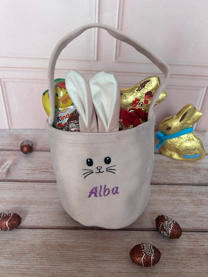 Panier chasse aux œufs enfant - Lapin de Pâques personnalisé