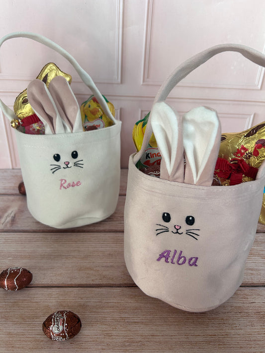 Panier chasse aux œufs enfant - Lapin de Pâques personnalisé