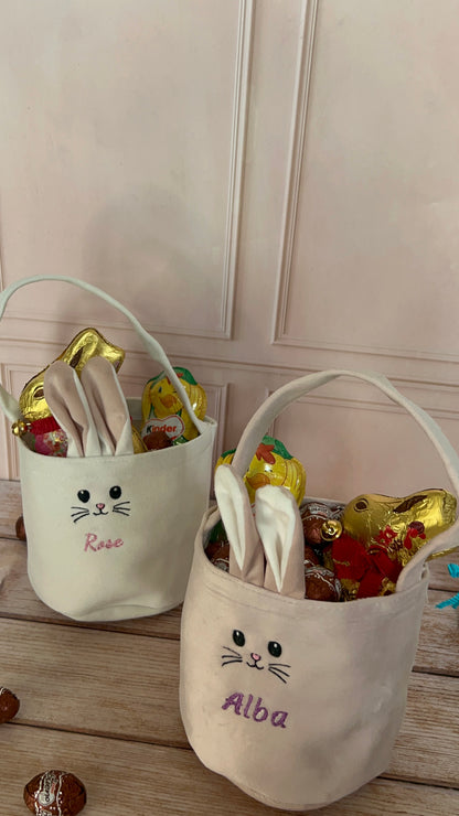 Panier chasse aux œufs enfant - Lapin de Pâques personnalisé