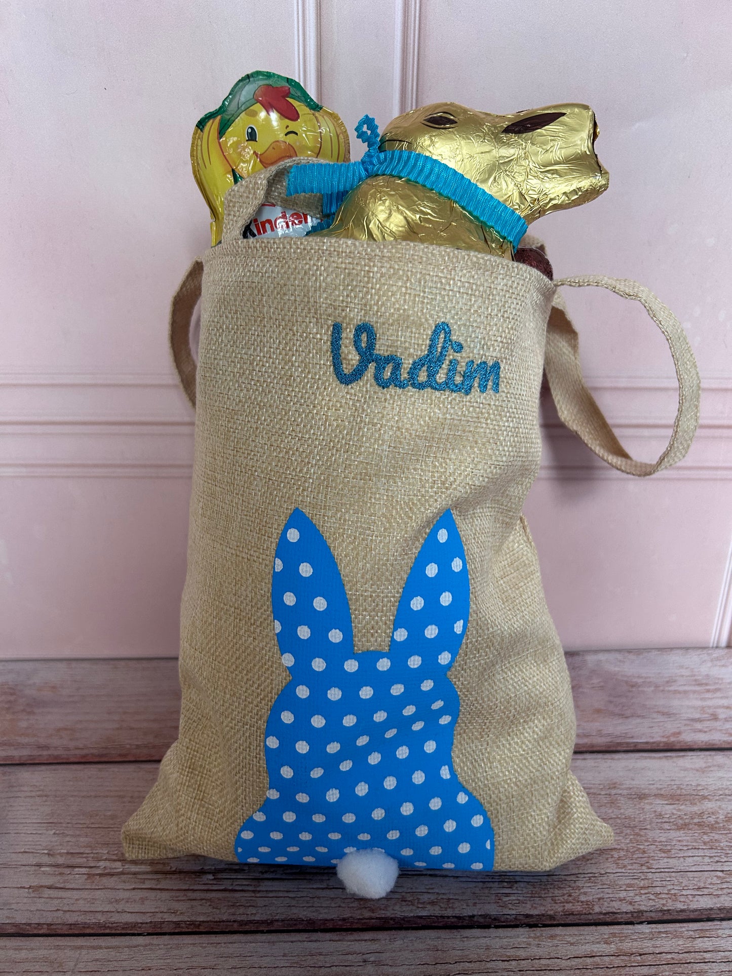 Sac lapin de Pâques personnalisé – Chasse aux œufs