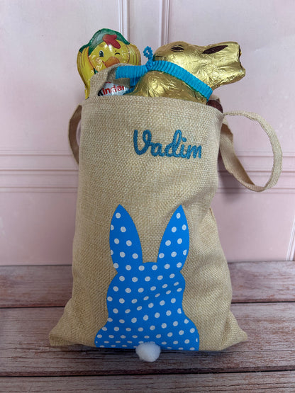 Sac lapin de Pâques personnalisé – Chasse aux œufs