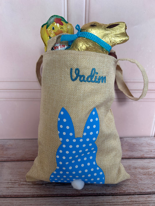 Sac lapin de Pâques personnalisé – Chasse aux œufs