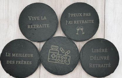 Sous-verre en ardoise personnalisé