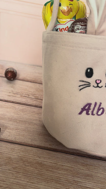 Panier chasse aux œufs enfant - Lapin de Pâques personnalisé